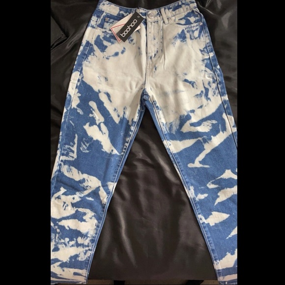 NEW BOOHOO - NEVER WORN‼️ Extreme Bleach Straight Leg Jeans SIZE US 4 UK 8 - Picture 6 of 8
